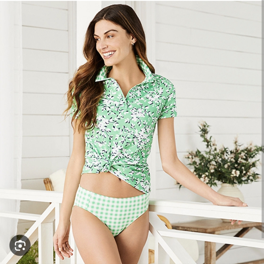 Draper James x Lands' End Women's Short Sleeve Supima Polo Shirt - L